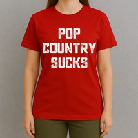 Funny Country Music Gifts Pop Country Sucks T-Shirt