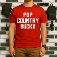 Funny Country Music Gifts Pop Country Sucks T-Shirt