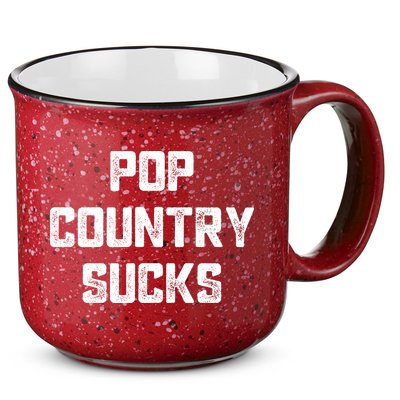 Funny Country Music Gifts Pop Country Sucks 15oz Campfire Ceramic Mug