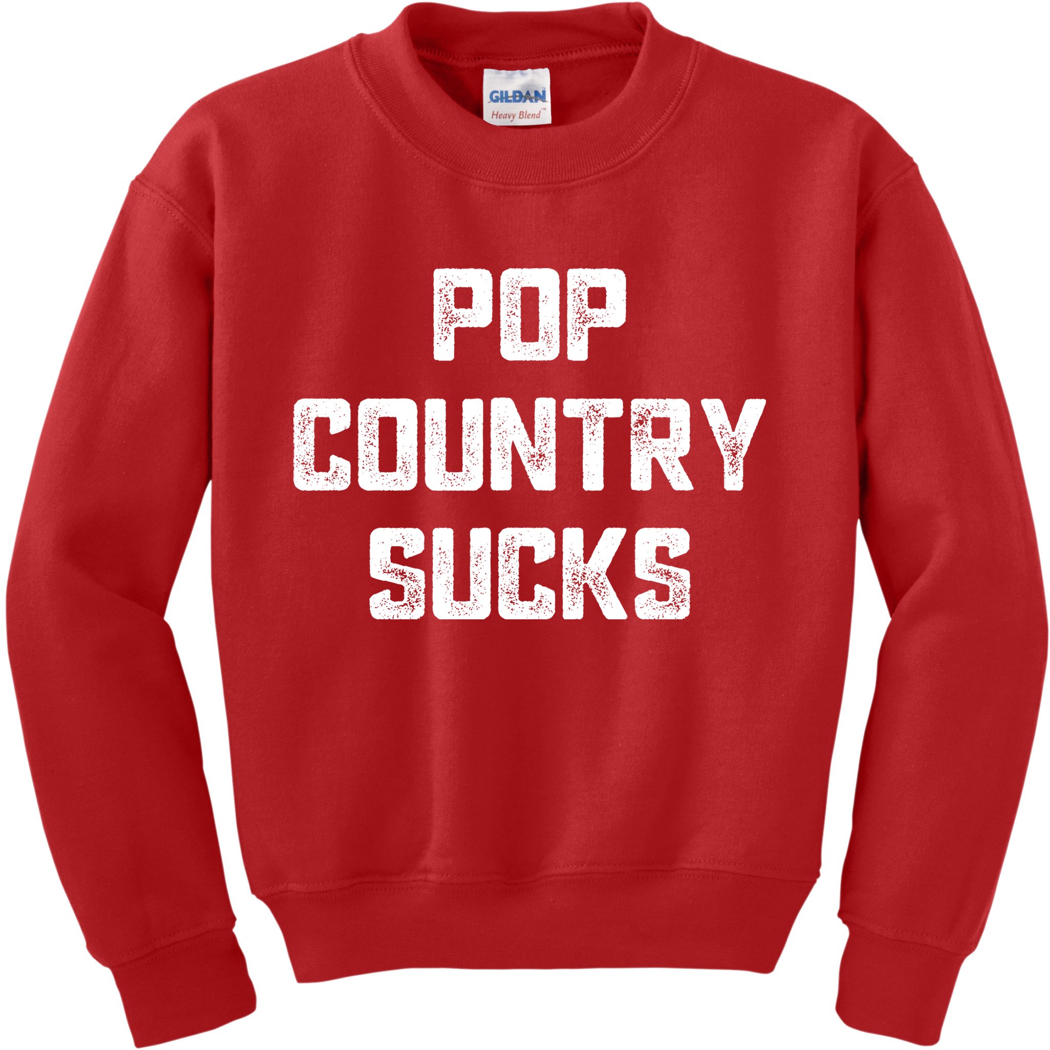 Funny Country Music Gifts Pop Country Sucks Kids Sweatshirt