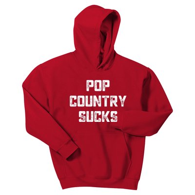 Funny Country Music Gifts Pop Country Sucks Kids Hoodie