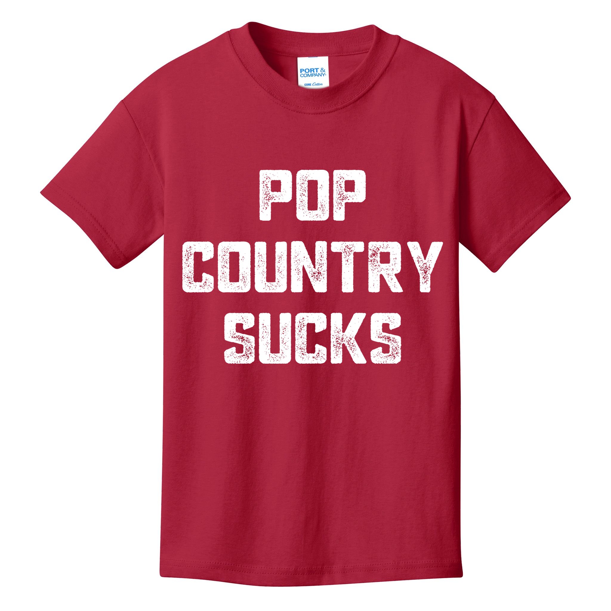 Funny Country Music Gifts Pop Country Sucks Kids T-Shirt