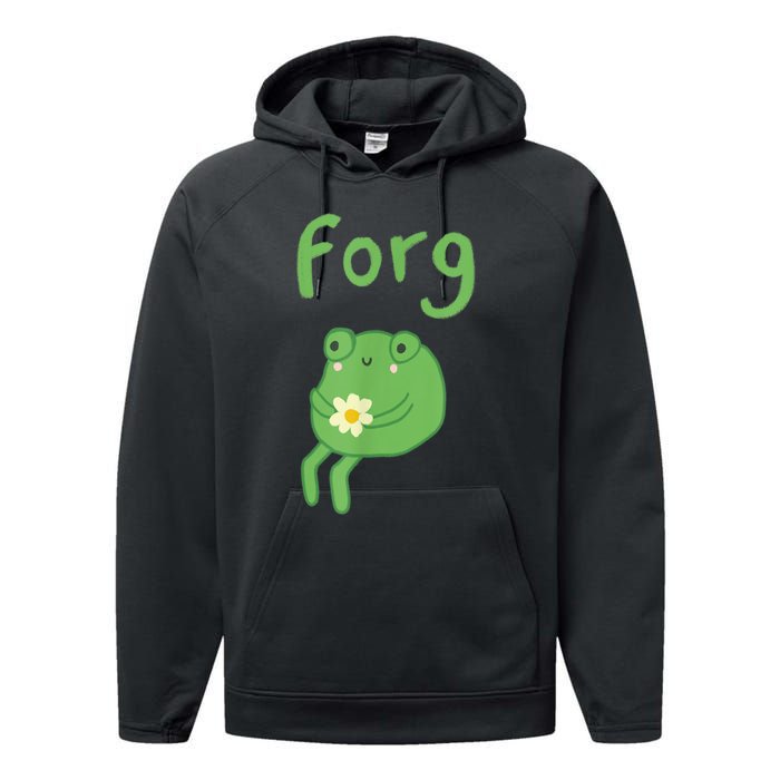 Frog Cake Meme Cute Aesthetic Forg Performance Fleece Hoodie