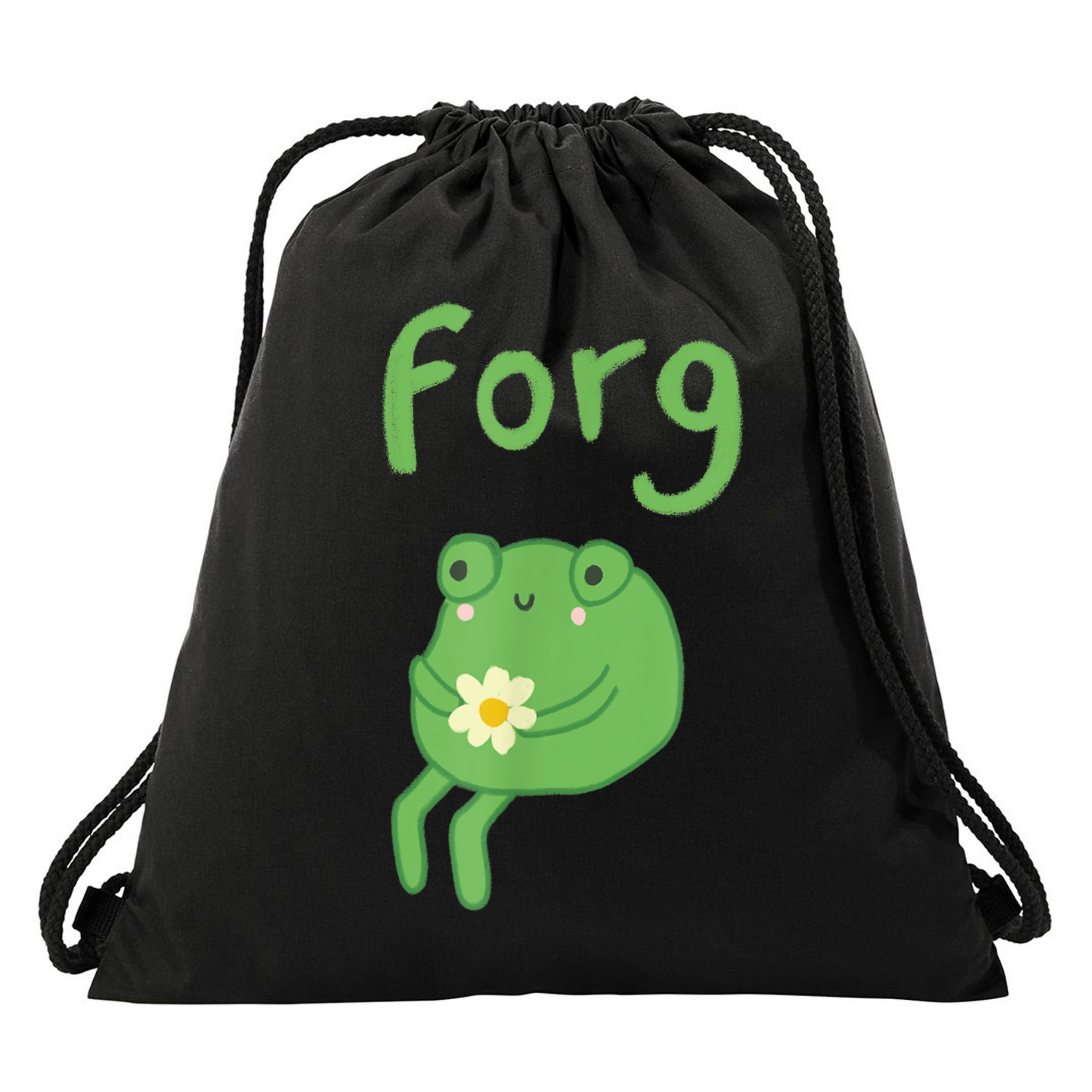 Frog Cake Meme Cute Aesthetic Forg Drawstring Bag