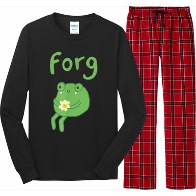 Frog Cake Meme Cute Aesthetic Forg Long Sleeve Pajama Set