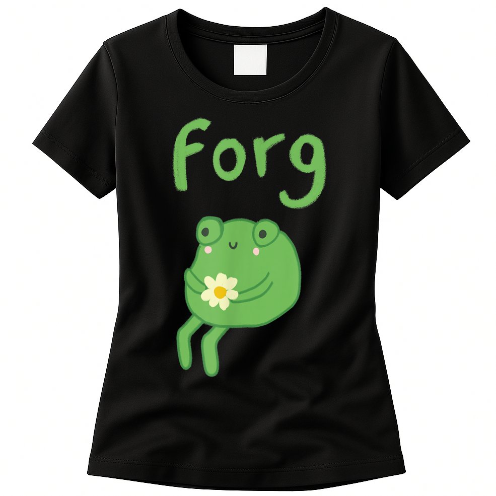 Frog Cake Meme Cute Aesthetic Forg Womens T-Shirt