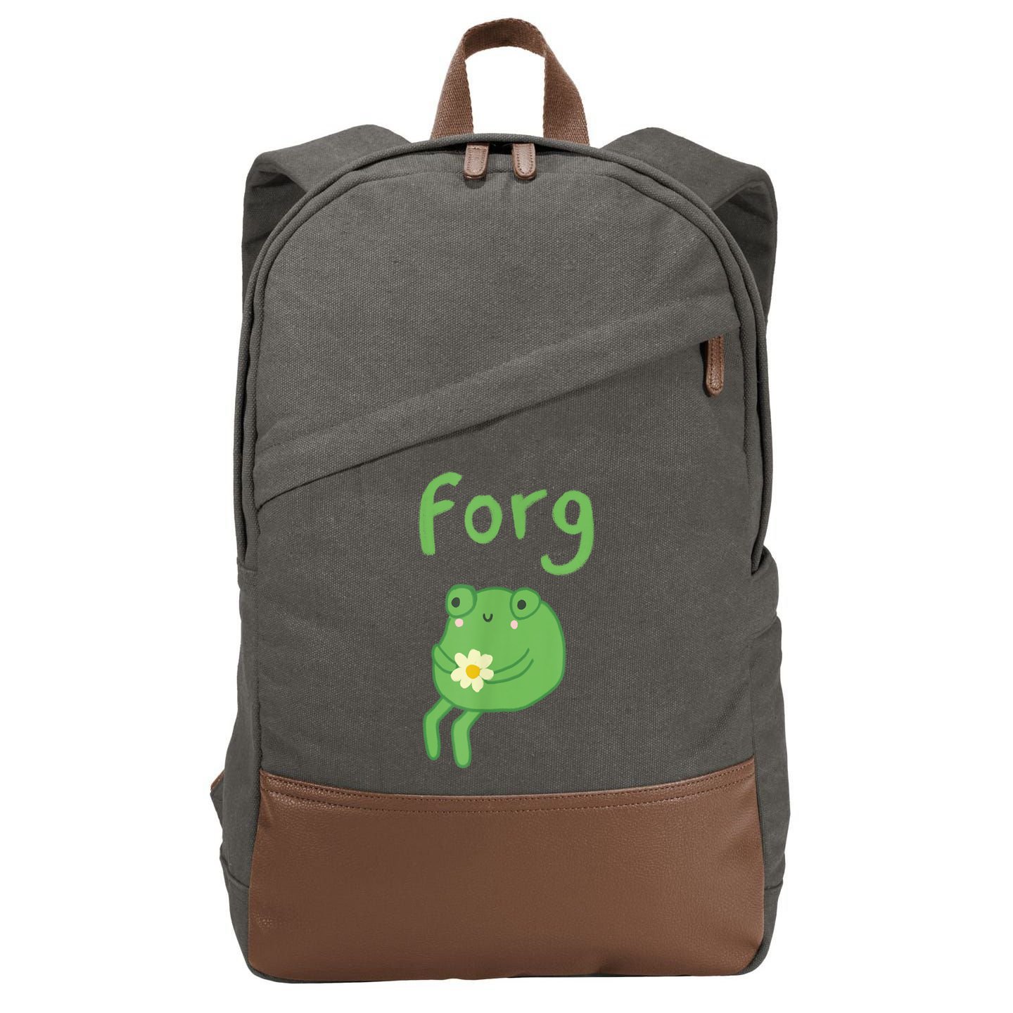 Frog Cake Meme Cute Aesthetic Forg Cotton Canvas Backpack