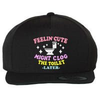 Feelin Cute Might Clog The Toilet Later Wool Snapback Cap