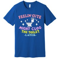 Feelin Cute Might Clog The Toilet Later Premium T-Shirt