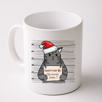 Funny Cat Mug Shot I Knocked Over The Christmas Tree Gift Coffee Mug