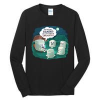 Funny Cute Marshmallow Scary Campfire Story SMores Gift Tall Long Sleeve T-Shirt