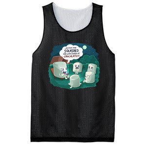 Funny Cute Marshmallow Scary Campfire Story SMores Gift Mesh Reversible Basketball Jersey Tank