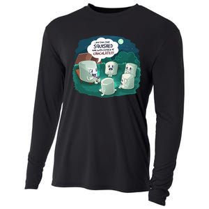 Funny Cute Marshmallow Scary Campfire Story SMores Gift Cooling Performance Long Sleeve Crew