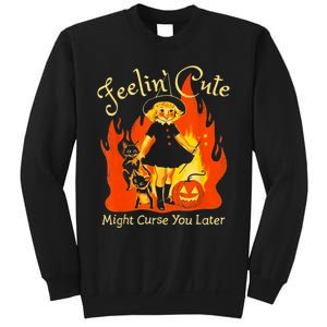 Feeling Cute Might Curse You Later Cute Witch Sweatshirt