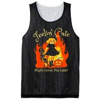 Feeling Cute Might Curse You Later Cute Witch Mesh Reversible Basketball Jersey Tank