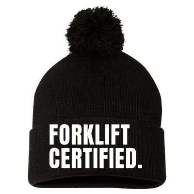 Forklift Certified Meme Funny Forklift Driver Forklift Operator Pom Pom 12in Knit Beanie