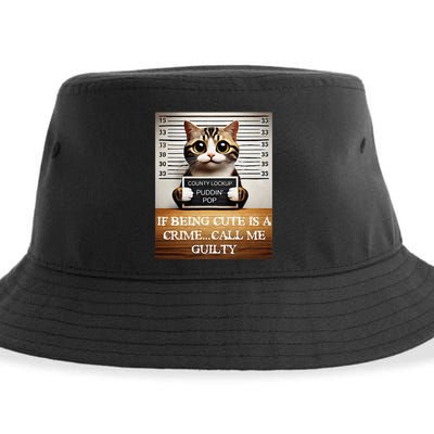 Funny Cat Meme Guilty Of Being Cute Sustainable Bucket Hat