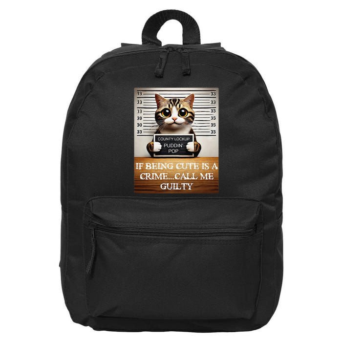 Funny Cat Meme Guilty Of Being Cute 16 in Basic Backpack