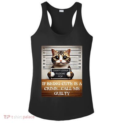 Funny Cat Meme Guilty Of Being Cute Ladies PosiCharge Competitor Racerback Tank