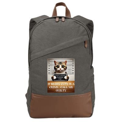 Funny Cat Meme Guilty Of Being Cute Cotton Canvas Backpack