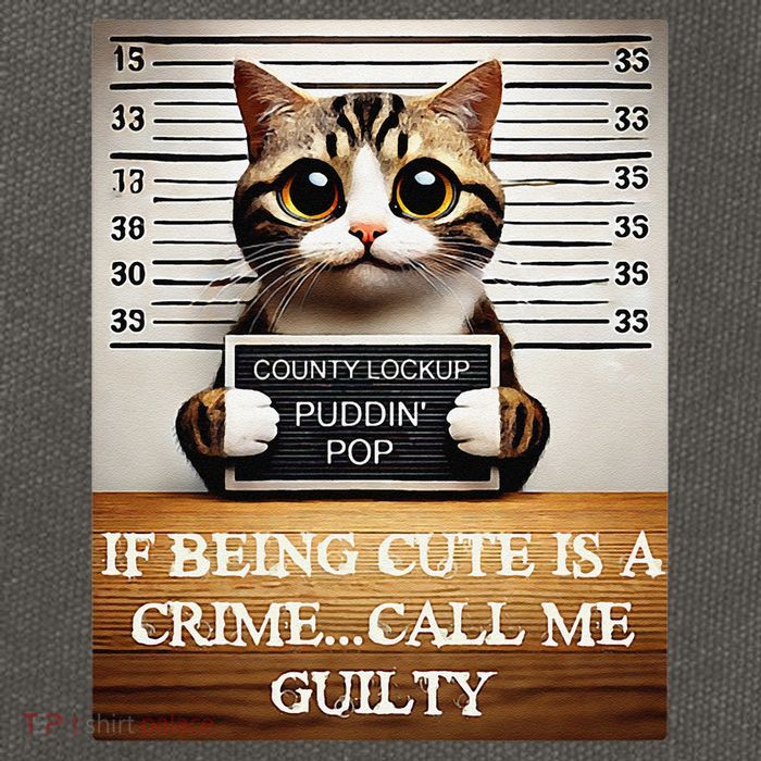 Funny Cat Meme Guilty Of Being Cute Cotton Canvas Backpack