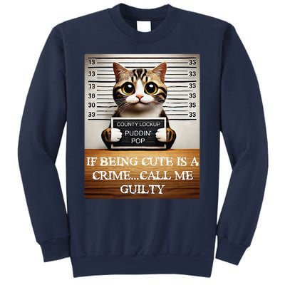 Funny Cat Meme Guilty Of Being Cute Sweatshirt