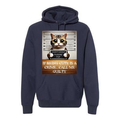 Funny Cat Meme Guilty Of Being Cute Premium Hoodie