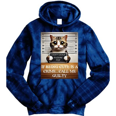 Funny Cat Meme Guilty Of Being Cute Tie Dye Hoodie