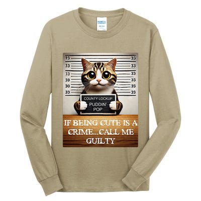 Funny Cat Meme Guilty Of Being Cute Tall Long Sleeve T-Shirt