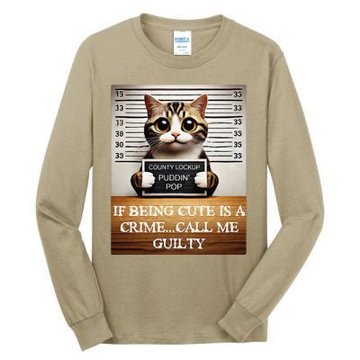 Funny Cat Meme Guilty Of Being Cute Tall Long Sleeve T-Shirt