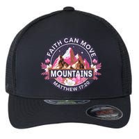 Faith Can Move Mountains Religious Christian Flexfit Unipanel Trucker Cap