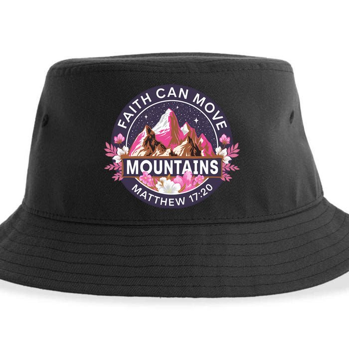 Faith Can Move Mountains Religious Christian Sustainable Bucket Hat