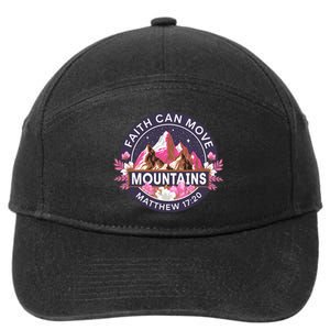 Faith Can Move Mountains Religious Christian 7-Panel Snapback Hat