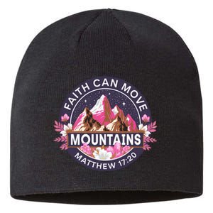 Faith Can Move Mountains Religious Christian Sustainable Beanie