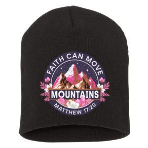 Faith Can Move Mountains Religious Christian Short Acrylic Beanie