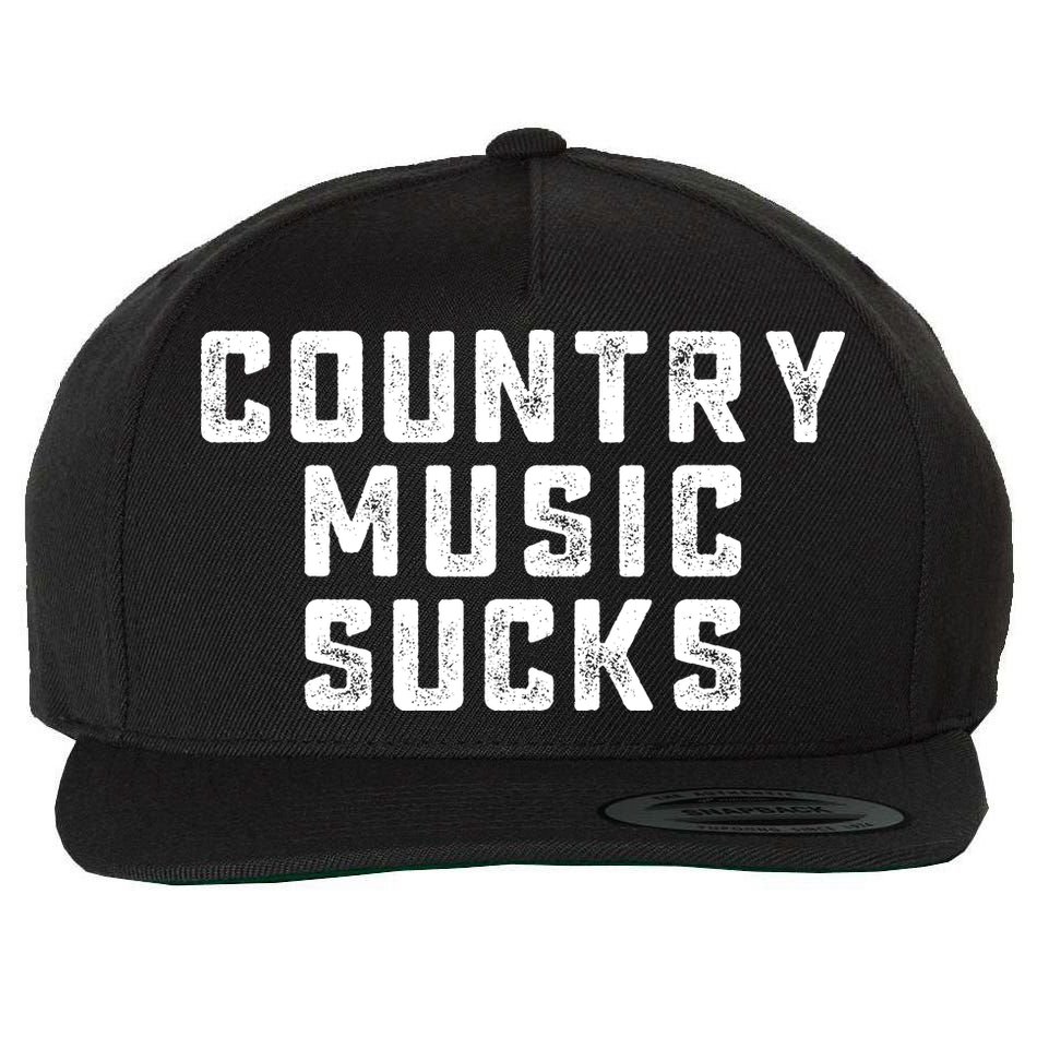 Funny Country Music Gifts Pop Country Sucks Wool Snapback Cap