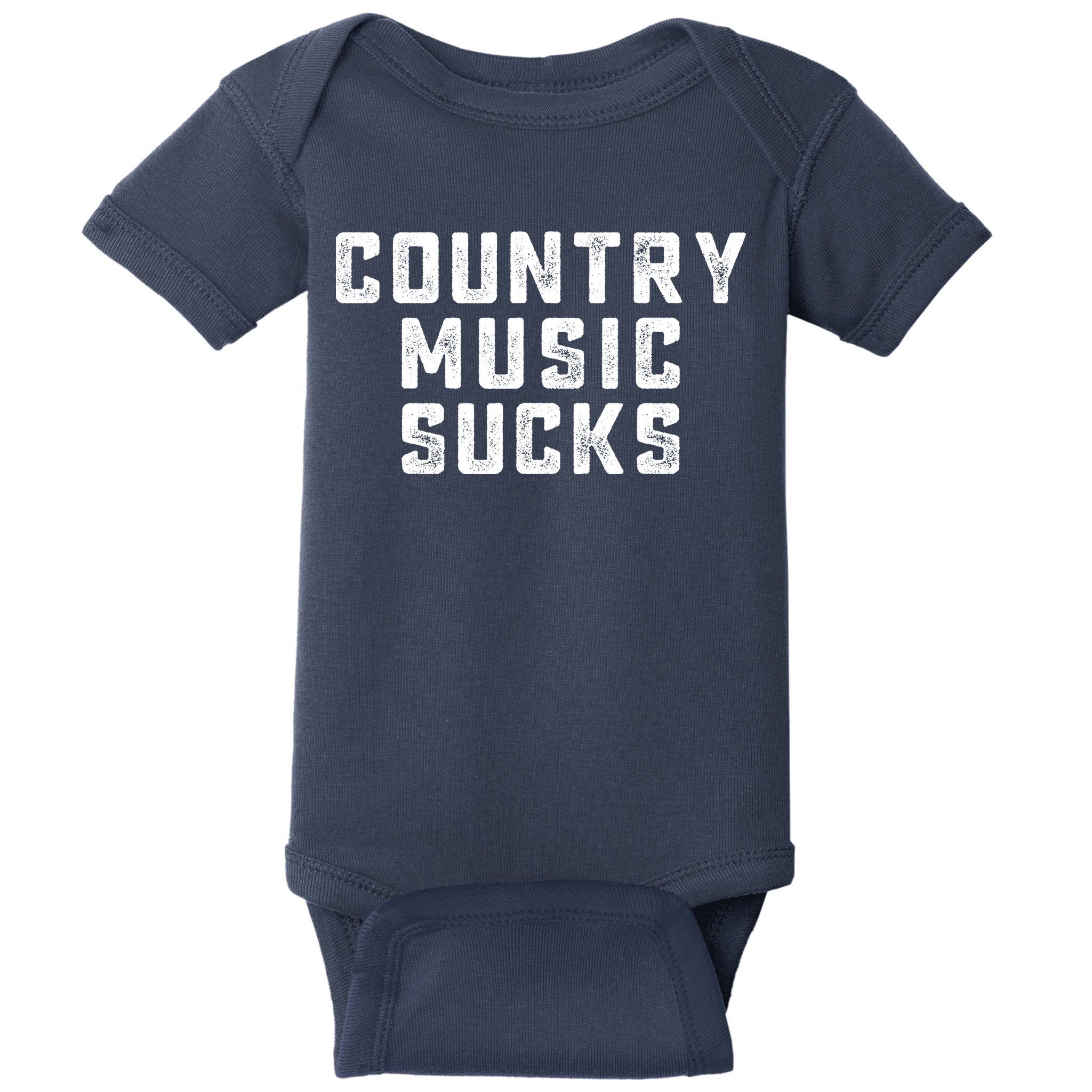 Funny Country Music Gifts Pop Country Sucks Baby Bodysuit