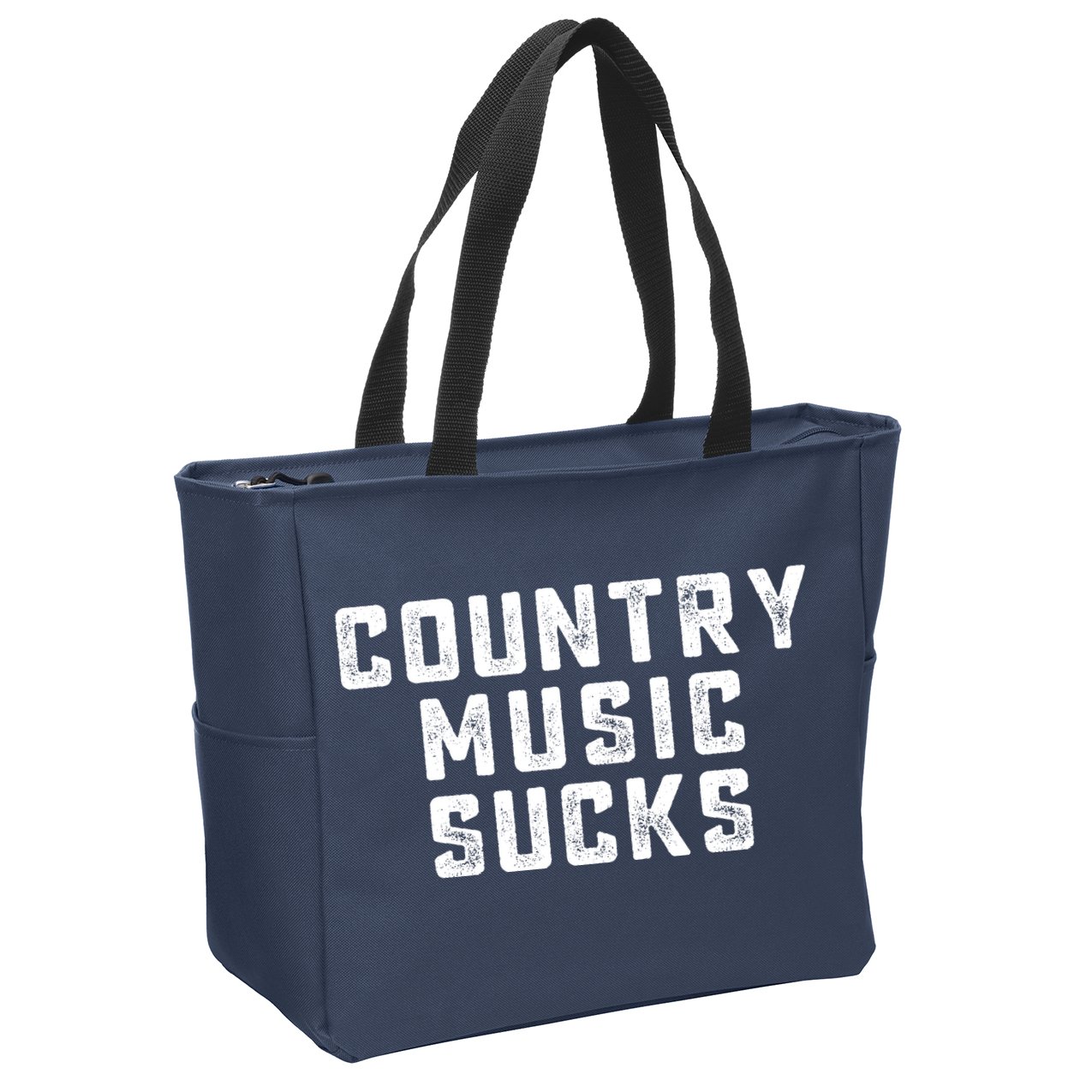 Funny Country Music Gifts Pop Country Sucks Zip Tote Bag