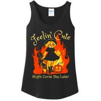 Feeling Cute Might Curse You Later Cute Witch Ladies Essential Tank