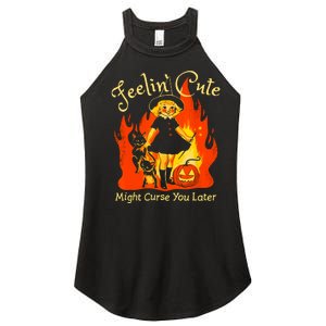 Feeling Cute Might Curse You Later Cute Witch Women's Perfect Tri Rocker Tank