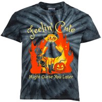 Feeling Cute Might Curse You Later Cute Witch Kids Tie-Dye T-Shirt