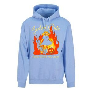 Feeling Cute Might Curse You Later Cute Witch Unisex Surf Hoodie