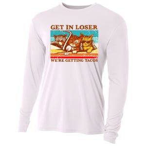 Funny Cats Memes Get In Loser We're Getting Tacos Cooling Performance Long Sleeve Crew