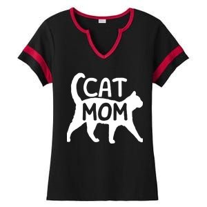 Funny Cat Mom Shirt For Women Cat Lovers Cute Mothers Day Ladies Halftime Notch Neck Tee