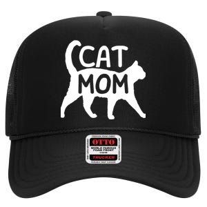 Funny Cat Mom Shirt For Women Cat Lovers Cute Mothers Day High Crown Mesh Back Trucker Hat