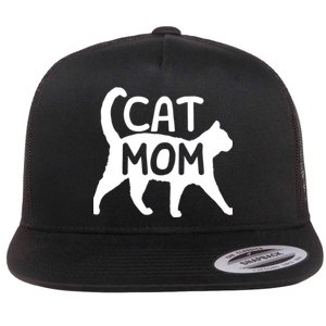 Funny Cat Mom Shirt For Women Cat Lovers Cute Mothers Day Flat Bill Trucker Hat