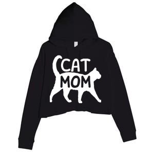 Funny Cat Mom Shirt For Women Cat Lovers Cute Mothers Day Crop Fleece Hoodie