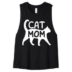 Funny Cat Mom Shirt For Women Cat Lovers Cute Mothers Day Women's Racerback Cropped Tank