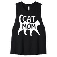 Funny Cat Mom Shirt For Women Cat Lovers Cute Mothers Day Women's Racerback Cropped Tank