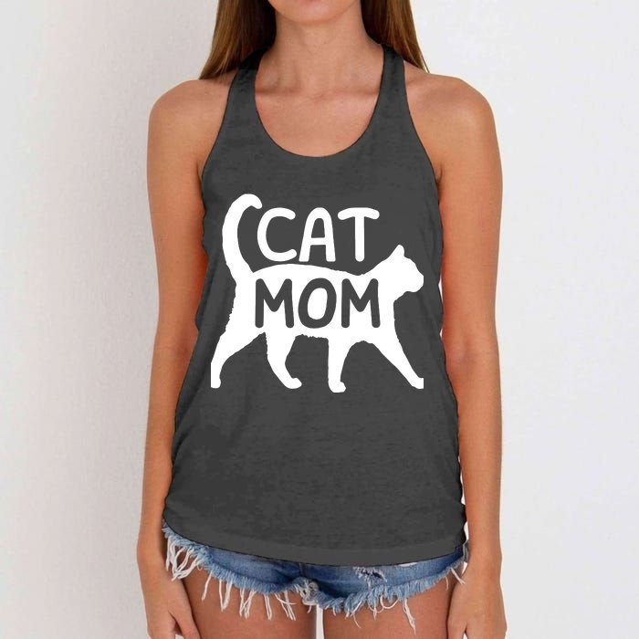 Funny Cat Mom Shirt For Women Cat Lovers Cute Mothers Day Women's Knotted Racerback Tank